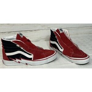 Vans Sk8-Hi Bolt Racing Red Black Lightning Bolt Mens Sneakers Shoes Size 10